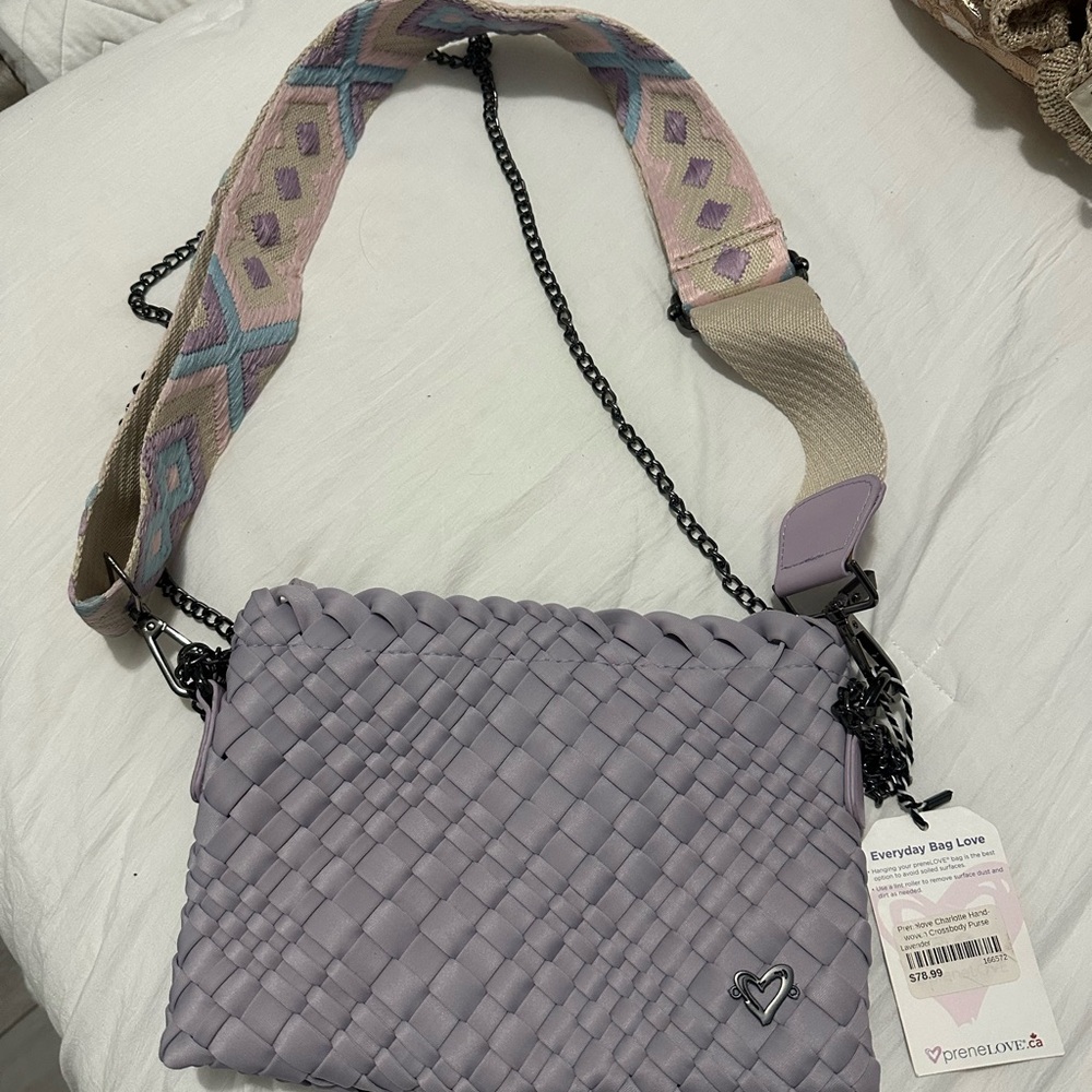 Chic Lavender Woven Crossbody Bag